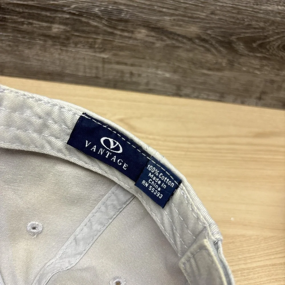 MET Logo Vantage‎ Hat Cap Strap Back Mens One Size Beige Twill Baseball
